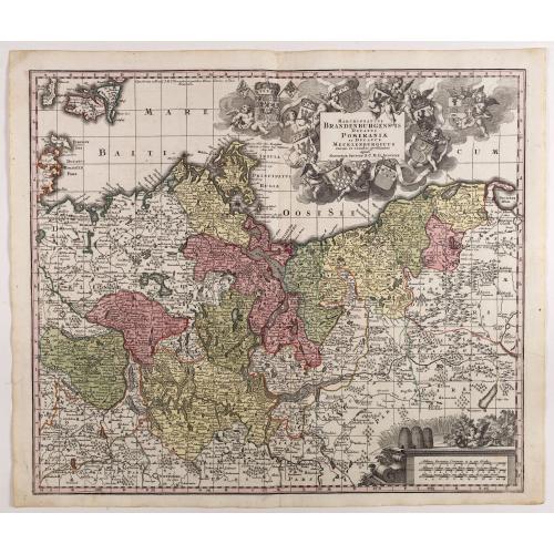 Old map image download for Marchionatus Brandenburgensis Ducatus Pomeraniae et Ducatus Mecklenburgicus.. . . .