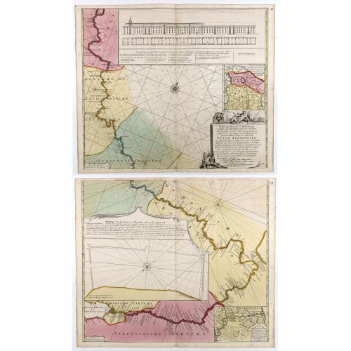 Old map image download for Nieuwe zeer Accurate, en Naauwkeurige Caart van de Rivier den Don af Tanais, met aanwijzinge van alle des sells Dieptens, Droogtens, etc., afgemeeten in 't Jaar 1699. . .