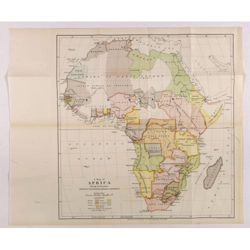 Old map image download for A map of Africa Showing the boundaries settled by international treaties & agreements.