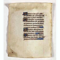 Leaf on vellum from a manuscript Book of Hours.