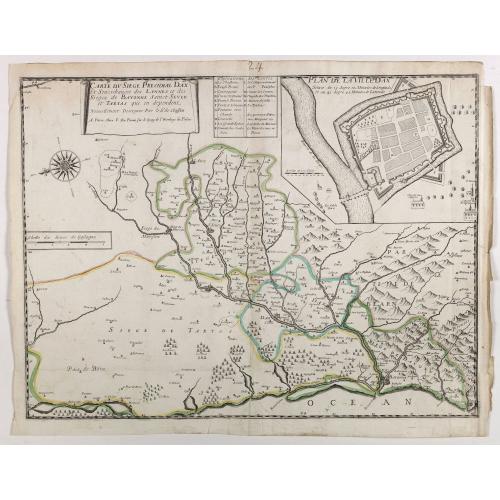 Old map image download for Carte du siège présidial Dax et seneschaucee des Lannes et des sieges de Bayonne sainct sever et Tartas qui en dependent Nouvellement dessignee Par le Sr de Classun.