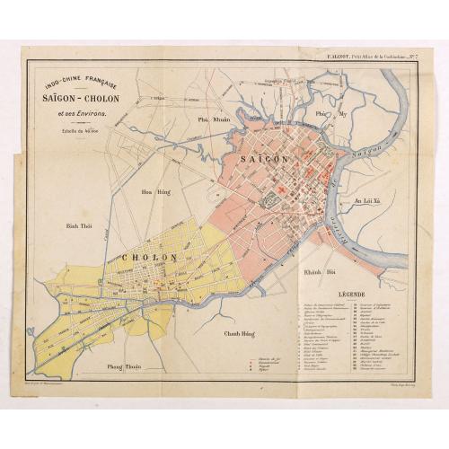 Old map image download for Indo-Chine Française Saïgon - Cholon et ses Environs