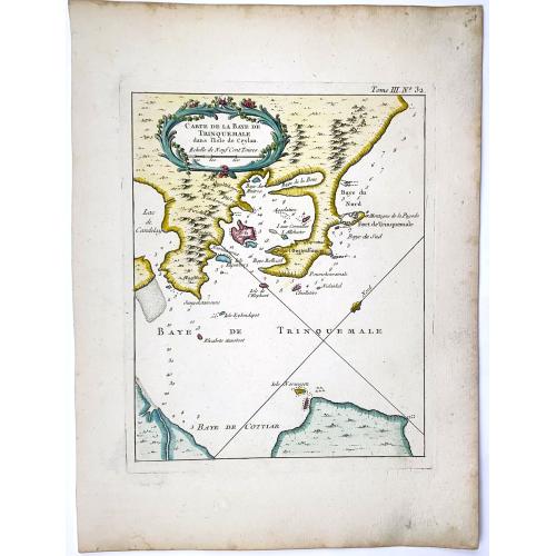 Old map image download for [Lot of 12 maps]  INDIA  maps+gravures - Carte De La Baye De Trinquemale Dans L’Isle De Ceylon