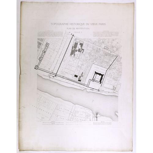 Old map image download for Topographie historique du vieux Paris / Plan de restitution Feuille V.