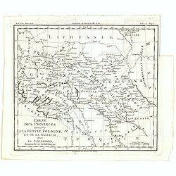 Carte des provinces annexées à la petite Pologne, et de la Gallicie, avec la Lodomerie, démembrées de la Pologne.