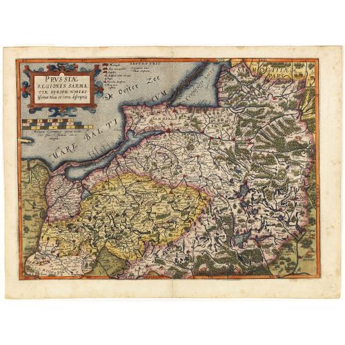 Old map image download for Prussiae Regionis Sarmatiae Europae Nobilissimae Novaet vera descriptio . . .