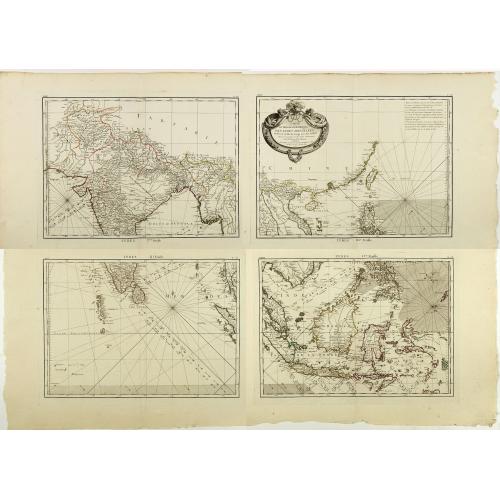 Old map image download for [4 sheet map] Carte Hydro-geo-graphique des Indes Orientales . . .