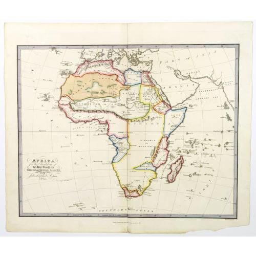 Old map image download for Africa for the Elucification of the Abbe Gaultier's Geographical Games.