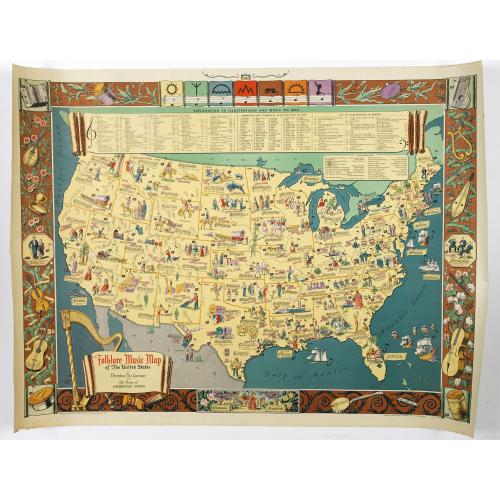 Old map image download for Folklore Music Map of the United States.