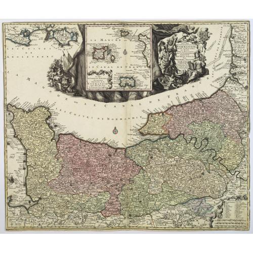 Old map image download for Duche et Gouvernment General de Normandie. . .