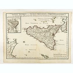 Siciliae Antiquae quae et Sicania et Trinacria dicta tabula geographica.