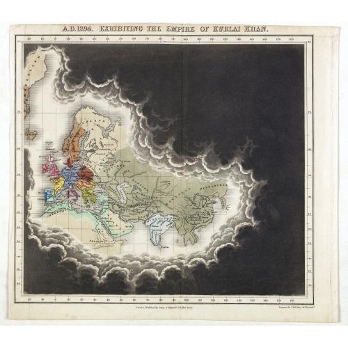 Old map image download for A.D. 1294. Exhibiting the Empire of Kublai Khan.