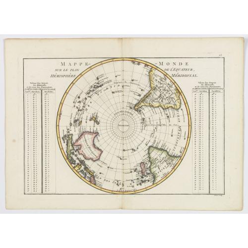 Old map image download for Mappe-Monde sur le plan de l'Equateur, Hemisphere Meridional.