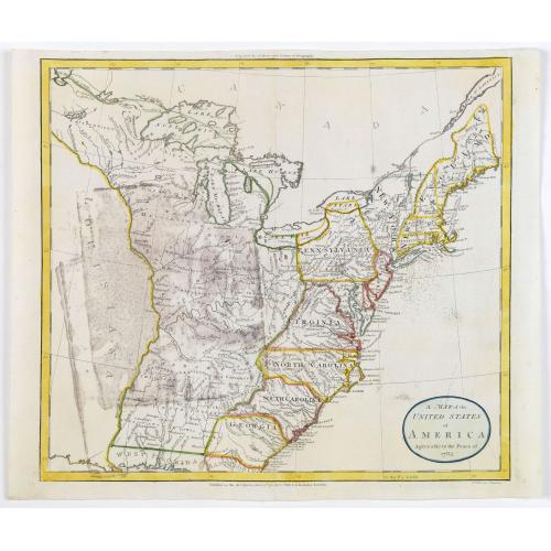 Old map image download for A Map of the United States of America Agreeable to the Peace of 1783.