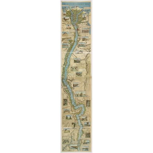 Old map image download for [Untitled] Panoramic Pictorial map of the River Nile.