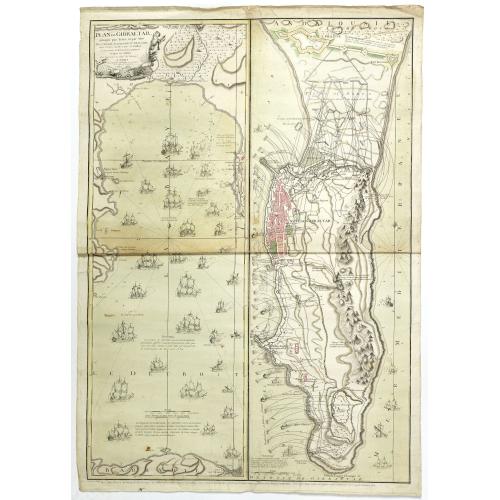 Old map image download for Plan de Gibraltar attaqué par terre et par mer par l'armee espagnole et francaise aux ordres de M. le duc de Crillon, en presence de Mgr le duc d'Artois, d'apres les dessins d'un ingenieur en chef de l'armee. . .