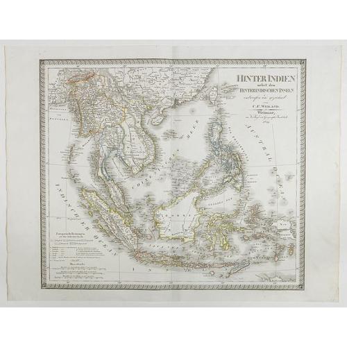 Old map image download for Hinter Indien nebst den Hinterindischen Inseln entwrfen und Gezeichnet von C.F. Weiland . . . 1828