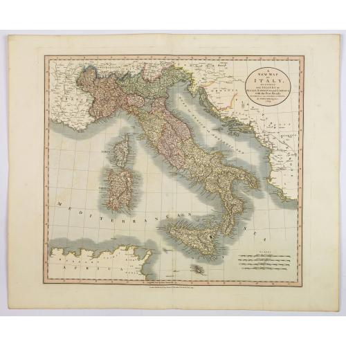 Old map image download for A New Map of Italy. . .