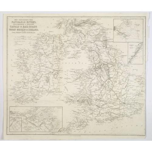 Old map image download for Map Exhibiting the Navigable Rivers, the completed & proposed Canals, & Rail-Roads of Great Britain & Ireland. . .