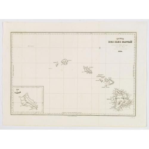 Old map image download for Carte des Iles Hawaii.