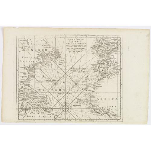 Old map image download for A New & Accurate Chart of the Western or Atlantic Ocean.