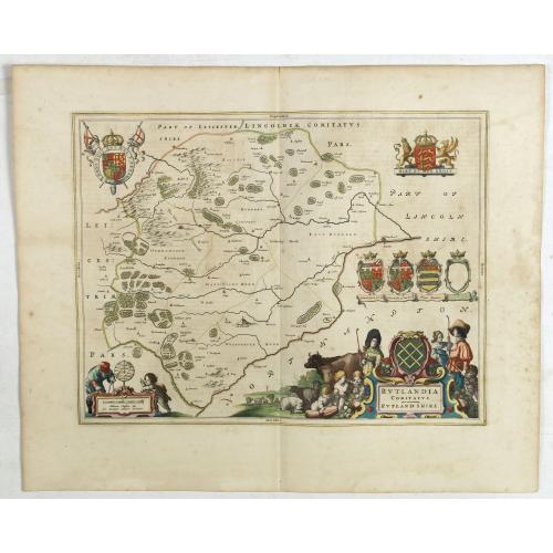 Old map image download for Rutlandia Comitatus. Rutland Shire.