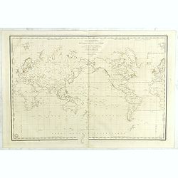 Carte Hydrographique des parties connues de la terre dressée sous la projection de Mercator par Gressier.