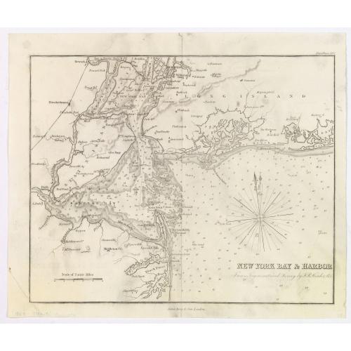 Old map image download for New York Bay & Harbor. . .