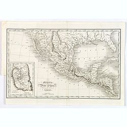 Mexico, or New Spain, Shewing the Route of Cortes.