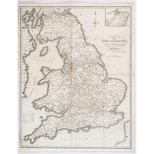 Old map image download for Map of the Canals and Navigable Rivers in England, Wales and Scotland. . .