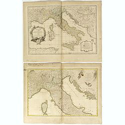 [Two maps] L'Italie divisée en ses différents etats, royaumes et républiques . . .