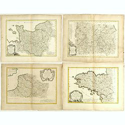 [4 maps] Carte du Gouvernement de Bretagne . . . / Carte du Gouvernement de l'Isle de France . . . / Carte des Gouvernements de Flandre Françoise, / Carte du Gouvernement de Normandie...