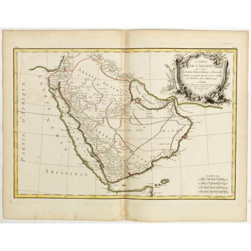 Old map image download for Carte de l'Arabie qui se divise en Arabie Pétrée, Deserte et Heureuse . . .