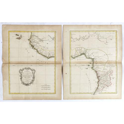 Old map image download for [Two maps] Carte de la Guinée contenant les Isles du Cap Verd, le Senegal, la Côte de la Guinée proprement dite, les Royaumes de Loango, Congo, Angola, Benguela . . .