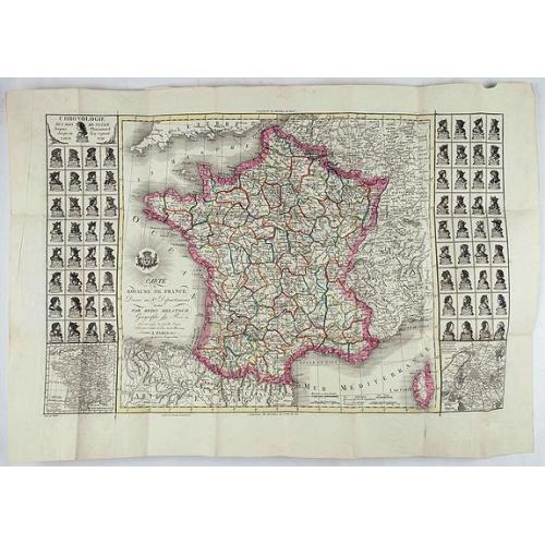 Old map image download for Carte du royaume de France divisé en 87 départemens / dressée par Brion de la Tour..., où sont tracées les nouvelles limites fixées par le traité de paix du 30 mai 1814. . .