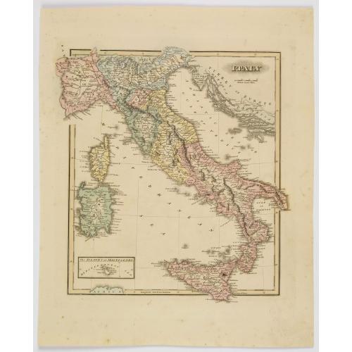 Old map image download for Italy.