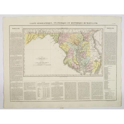 Old map image download for Carte Geographique, Statistique ey Historique du Maryland.