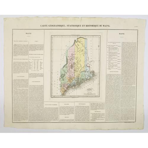 Old map image download for Carte Geographique, Statistique et Historique du Maine.