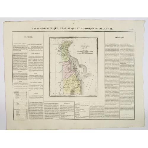 Old map image download for Carte Geographique, Statistique et Historique du Delaware.