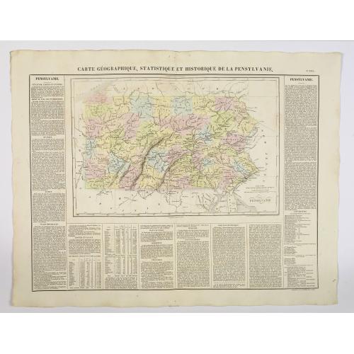 Old map image download for Carte Géographique, Statistique et Historique de la Pensylvanie.