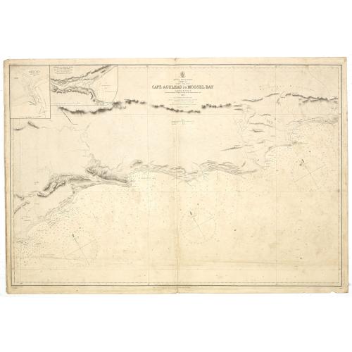 Old map image download for Africa south coast sheet II Cape Colony Cape Agulhas to Mossel Bay compiled from the surveys of Lieutenant J Dayman 1867.