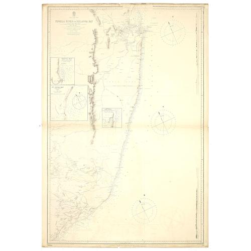 Old map image download for Africa east coast Tugela river to Delagoa Bay surveyed by Captain Pelham Aldrich assisted by [...] HMS Sylvia 1884