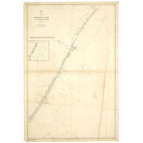 Old map image download for Africa south east coast Sheet VII. Umtavuna River to Tugela River With two coastal profiles Surveyed by Navigating Lieutenant W.e. Archdeacon, R. N. Assisted by Mr. F. Purdy, Civilian, 1872...