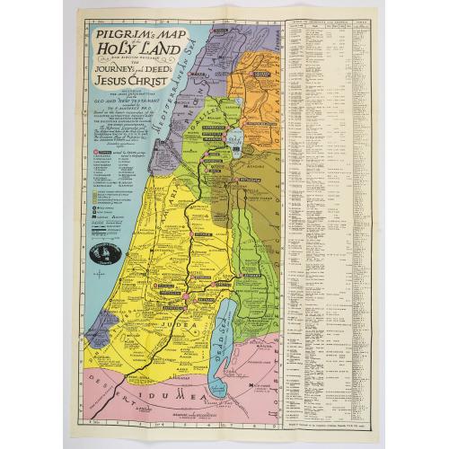 Old map image download for Pilgrim's Map of the Holy Land. . .