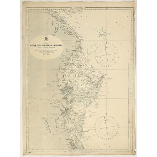 Old map image download for Sheet IX Africa east coast Kilwa P.t to Zanzibar Channel Surveyed by Commander W. J. L. Wharton... , F. J. Gray, R. N., ... 1874-77... Magnetic variation in 1900, decreasing about 2' annually.