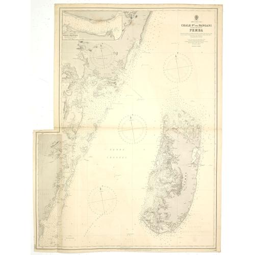 Old map image download for Africa east coast Chale Point to Pangani including the island of Pemba surveyed by Commander WJL Wharton HM surveying ship Fawn . . .