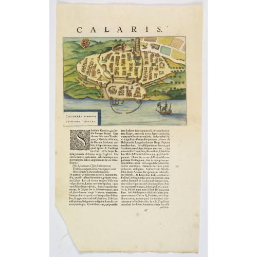 Old map image download for Caliaris Sardiniae. Primaria Civitas.