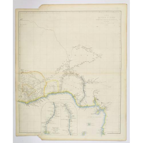 Old map image download for The River Niger shewing the Course of the Expedition under Captain Trotter in 1841.