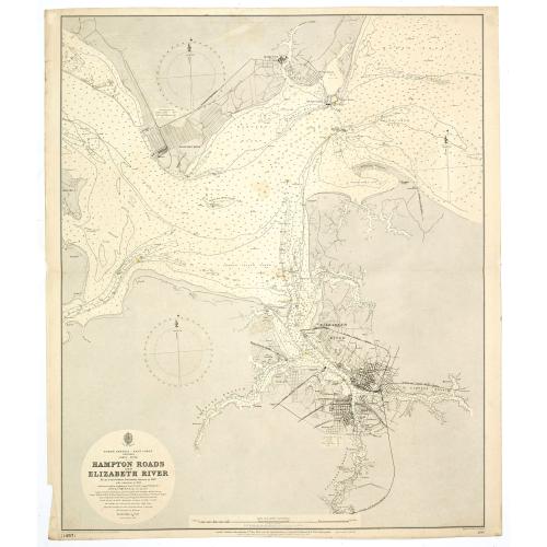 Old map image download for Hampton road and Elizabeth River. . .