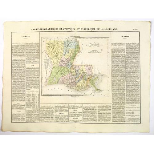 Old map image download for Carte Geographique, Statistique et Historique de Louisiane.